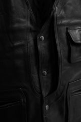 Vintage Zip Pocket Leather Vest 古著拉鏈口袋皮衣背心