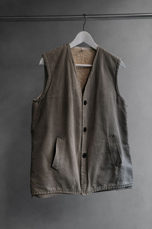 ILZO MAHNJACA Vintage Sherpa Lined Canvas Work Vest 歐洲古著羊羔絨內裏帆布工裝背心