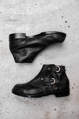 Vintage Double Buckle Leather Ankle Boots 雙皮帶扣短靴