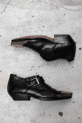 Vintage Leather Strap Silver Toe Shoes 古著金屬包頭尖頭西部皮鞋