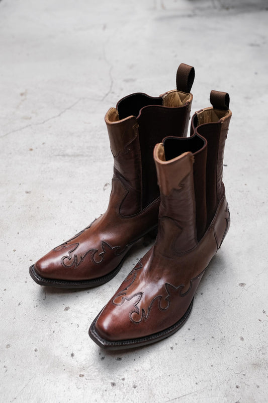 Ralph Lauren Country Leather Cowboy Western Boots 羅夫·勞倫 雕花皮革牛仔西部靴