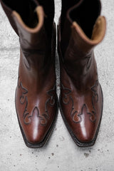 Ralph Lauren Country Leather Cowboy Western Boots 羅夫·勞倫 雕花皮革牛仔西部靴