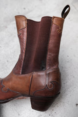 Ralph Lauren Country Leather Cowboy Western Boots 羅夫·勞倫 雕花皮革牛仔西部靴