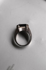 Vintage Mid Century Statement Chunky Black Onyx Signet Silver 925 Ring 中世紀黑瑪瑙厚戒台純銀戒