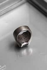 Vintage Mid Century Statement Chunky Black Onyx Signet Silver 925 Ring 中世紀黑瑪瑙厚戒台純銀戒