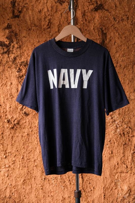 1980's Vintage NAVY Tee Made in USA Single Stitch Vintage Navy Logo Short T Made in the United States with single thread sewing