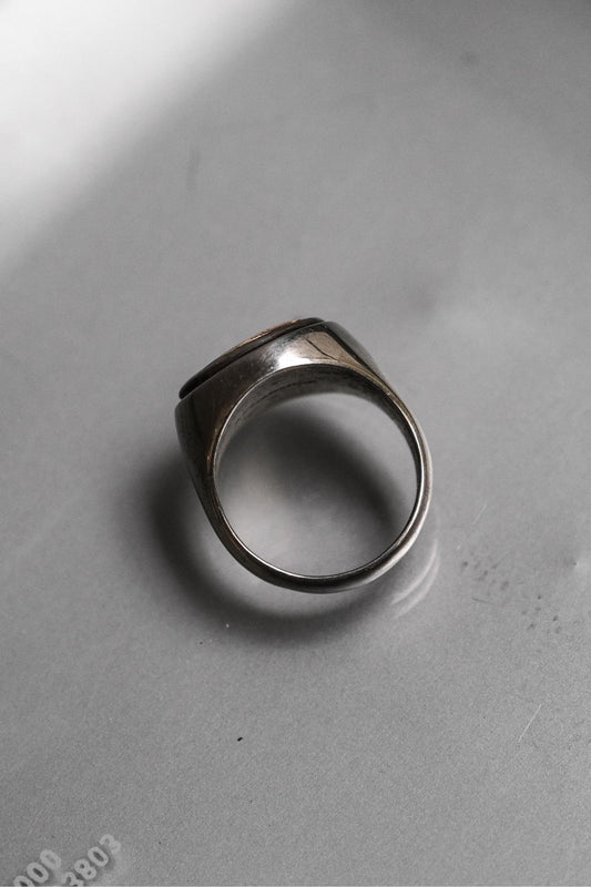 Antique Celluloid Litho Golfer Sterling Silver 925 Ring 古董赛璐珞平印高爾夫圖案純銀戒