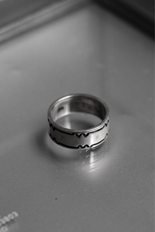 Minimalist Zigzag Etched Silver 925 Ring 簡約幾何雕刻純銀戒
