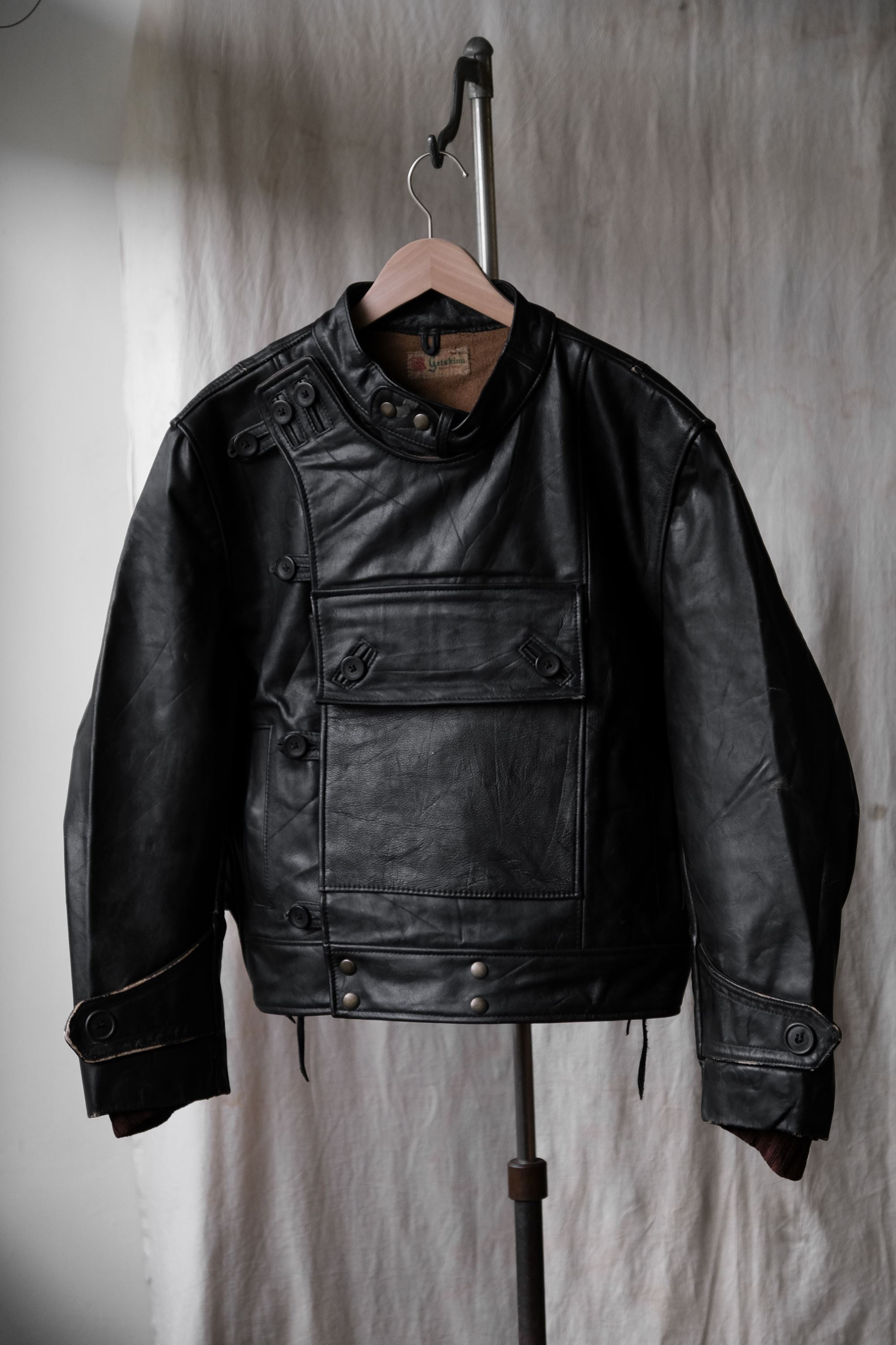 Retro Vintage Swedish Ordonnansjacka Type Dispatch Rider Getskinn ...