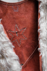 1960~70’s Vintage Faux Fur Suede Leather Vest with Studded Fringe 古著 人造皮草麂皮流蘇嬉皮背心