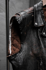 1950~60’s Vintage Cut-Off Leather Biker Vest ESKO Zipper 古著騎士皮革剪袖背心