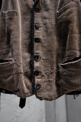 Vintage French Corduroy Moleskin Gilet Jacket