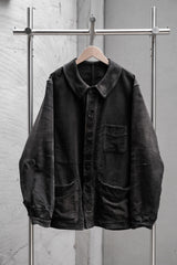 Le Mont St Michel Vintage French Black Moleskin Work Jacket 法國古著黑色鼴鼠皮工裝外套