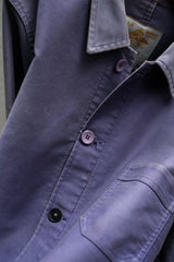 Le Mont St Michel Moleskin Work Jacket 現代品 紫藍色鼴鼠皮工裝外套