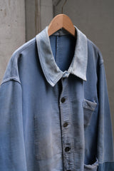French Vintage Blue Moleskin Work Jacket 法國古著藍色鼴鼠皮工裝外套