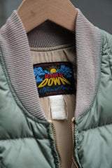 1950s~60s Eddie Bauer Rib-Knit Collar Quilted Down Vest Talon Zipper 美國古著戶外老牌羽絨背心 薄荷綠