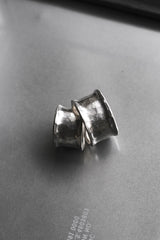 Wide hammered sterling silver 999 ring