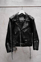 1990's~00's Bike’s Leather Vintage Leather Biker Jacket 古著騎士皮衣夾克 側邊綁帶