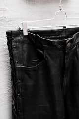JTS Vintage Side Lace-up Leather Motorcycle Pants 古著側綁帶真皮機車褲