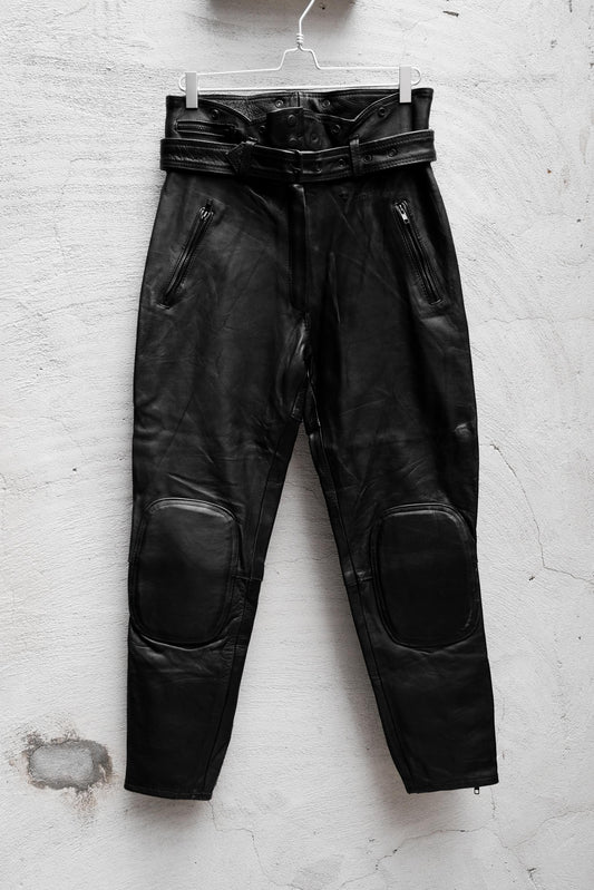 1980's-90's MODEKA Vintage Leather Motor Racing Pants 德國古著高腰重機皮褲