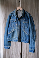 Wrangler 1970's 24MJZ Denim Jacket Talon Zip 70s vintage blue denim zipper jacket made in the United States