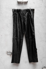 90's~00's USA BIKERS Vintage Leather Motorcycle Pants 古著真皮機車褲 側拉鍊 褲腳排釦