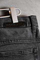 Ban Restructure Stretch Denim Flare Jeans伴重製系列 黑丹寧拼接喇叭褲 B