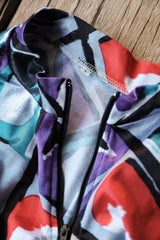 Vintage Helvetia 1/4 Zip Geometric Patterns Cycling Jersey