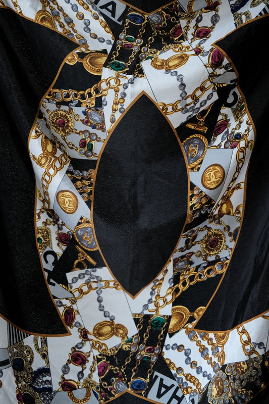 CHANEL Jeweled Print Silk Scarf 香奈兒 珠寶印花絲質大方巾