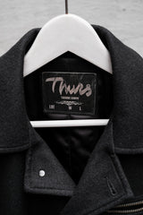Thurs Wool Leather Sleeve D-Pocket Jacket 台灣設計師品牌 羊毛拼接皮袖夾克