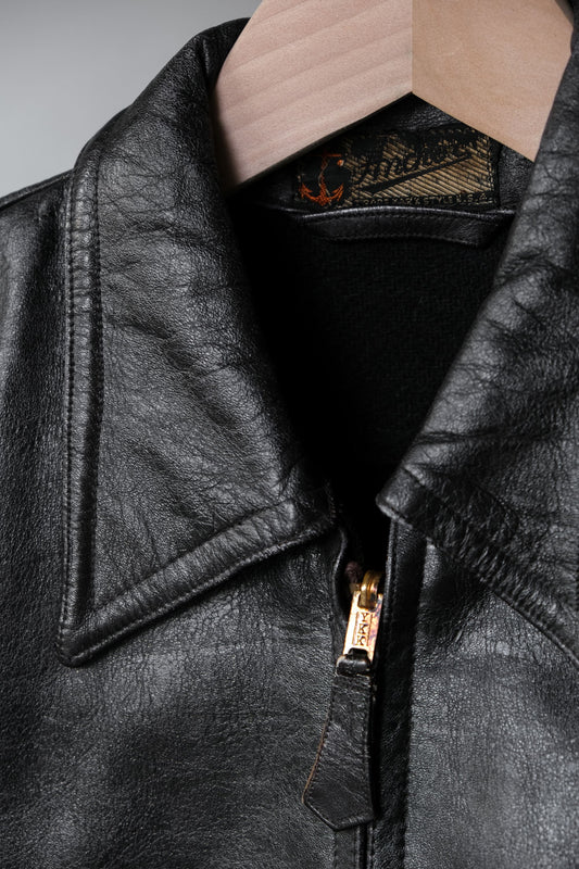 Vintage Zipper Leather Jacket </span>古著拉鍊皮衣夾克