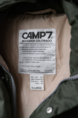 CAMP7 レトロ ダウンジャケット アメリカのアウトドアブランド レトログリーン フード付きダウンジャケット