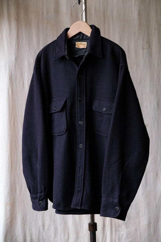 1960's “Fox Knapp” Wool CPO Shirt Navy 60年代古著美製羊毛