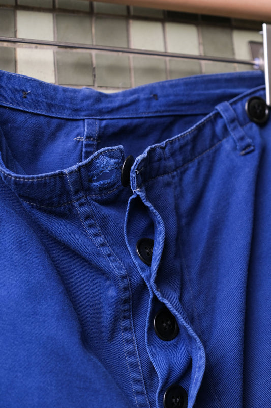 1970~80’s Vintage French China Indigo Cotton Twill Work Pants 駐法中國移工工作褲(商品在海葵工作室）
