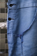 1950~60’s “Beau-Fort” French Indigo Moleskin Dungarees Overalls 古著法國工裝藍染鼴鼠皮吊帶褲 Boro縫補