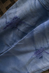 1950~60’s “Beau-Fort” French Indigo Moleskin Dungarees Overalls 古著法國工裝藍染鼴鼠皮吊帶褲 Boro縫補