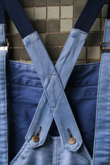 1950~60’s “Beau-Fort” French Indigo Moleskin Dungarees Overalls 古著法國工裝藍染鼴鼠皮吊帶褲 Boro縫補