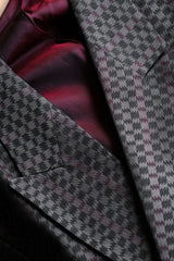 Vintage Viscose Plaid Double Breasted Cropped Blazer Jacket