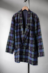 ”International Spotlight Clothing” Vintage Viscose  Linen Plaid Blazer Jacket 復古人造絲混麻料格紋西裝外套