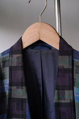 ”International Spotlight Clothing” Vintage Viscose  Linen Plaid Blazer Jacket 復古人造絲混麻料格紋西裝外套