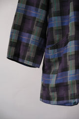 ”International Spotlight Clothing” Vintage Viscose  Linen Plaid Blazer Jacket 復古人造絲混麻料格紋西裝外套