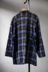 ”International Spotlight Clothing” Vintage Viscose  Linen Plaid Blazer Jacket 復古人造絲混麻料格紋西裝外套