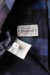 ”International Spotlight Clothing” Vintage Viscose  Linen Plaid Blazer Jacket 復古人造絲混麻料格紋西裝外套