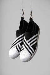 White Mountaineering x ADIDAS Superstar Slip-On PK 'Black White 白山x愛迪達 聯名款 貝殼頭繃帶鞋