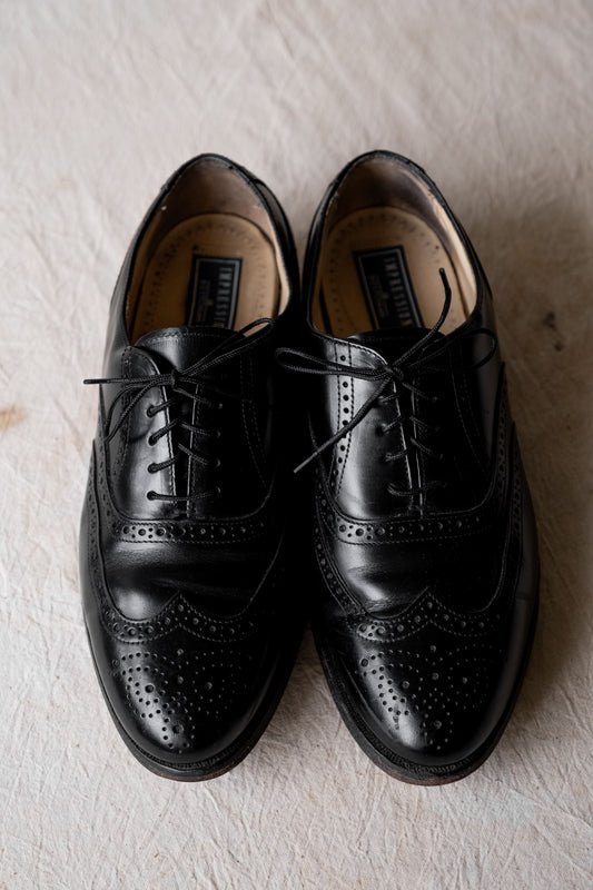 "Bostonian Impression" Leather Brogue Shoes American-made vintage leather engraved oxford shoes