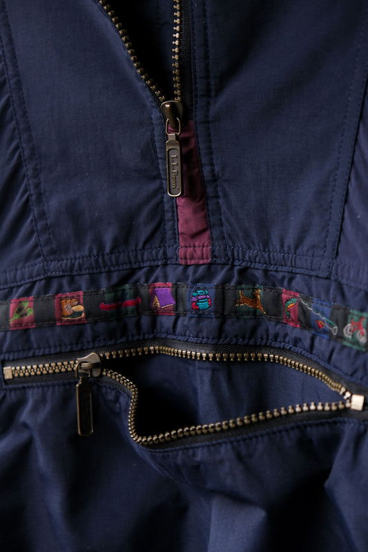 L.L.Bean Vintage Anorak Windbreaker Jacket 古著拼色戶外套頭風衣 Made in USA