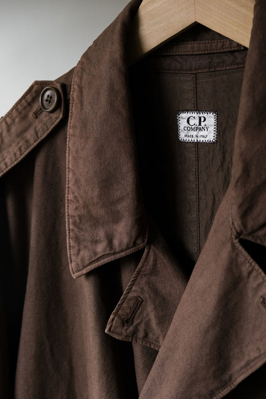 C.P.Company Vintage Double Breasted Trench Coat 義大利製 棕色棉質雙排扣大衣