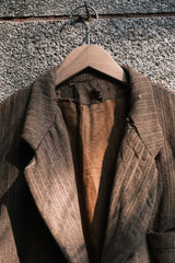 1930's French Wool Herringbone Boro Suit blazer French ragged large collar suit jacket