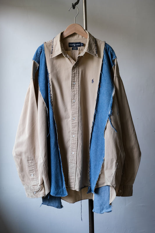 Ban Restructure Hand sewing Denim Cuts Shirt Style A