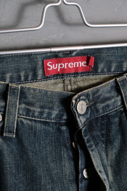 SUPREME Vintage Washed Denim Jeans Made in USA 早期美國製 水洗直筒牛仔褲